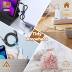 24-Pack Reusable Fish-Shape Silicone Cable Ties – 8 Colors, 4.7” Adjustable Cord Organizers for Cords & Electronics, Cord Wraps for Charging Cables, Cable Management for Home & Office