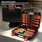 18-Piece Insulated Electrician Tool Set, VDE 1000V Insulated Screwdrivers, Voltage Tester, Long Nose, Diagonal Cutting and Water Pump Pliers for Electrical Work, Home Repair and Maintenance