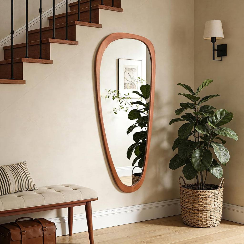 WallBeyond Asymmetrical Mirror, Irregular Mirror Full Length, Boho Wall Mirrors Decorative for Bedroom Living Room Entryway Hall, Mid Century Modern Decor 48" H x 22" W