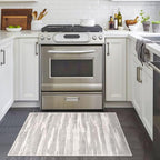 Lansny Modern Abstract Entryway Rug Indoor 2x3 Neutral Washable Non-Slip Soft - Image 2