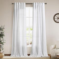 White Linen Curtains 90 Inches Long by Nanspring