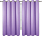 LEMOMO Lavender Blackout Curtains 66 x 63 Inch Length/Set of 2 Curtain - Image 2