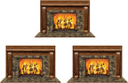 Beistle Fireplace Insta-Views – 3-Pack Wall Scenes with Realistic Burning Fire Image Printed on Thin Clear Plastic, Cozy Hearth Look for Christmas Holiday or Winter Parties, 3' 2" x 5' 2"