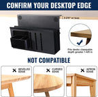 2 Tie Desk Side Storage Organizer,osseph Under Desk laptop holder