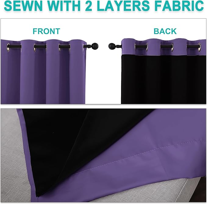 NICETOWN 100% Blackout Blinds, Laundry Room Decor Window Treatment Curtains - Image 5