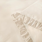 Andency Beige Queen Comforter Set, 3 Pieces Farmhouse Shabby Chic Bedding