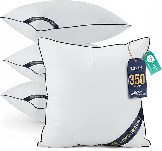 Utopia Bedding Throw Pillow Inserts, 14 x 14 Inches Decorative Indoor Pillows by UTOPIABEDDING