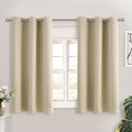 BGment Beige Short Curtains for Kitchen Window, Room Darkening Curtains 45 Inch by BGment