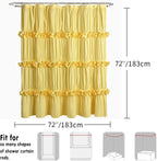 Homechoice Decor Bright Yellow Shower Curtain with 12 Buttonholes
