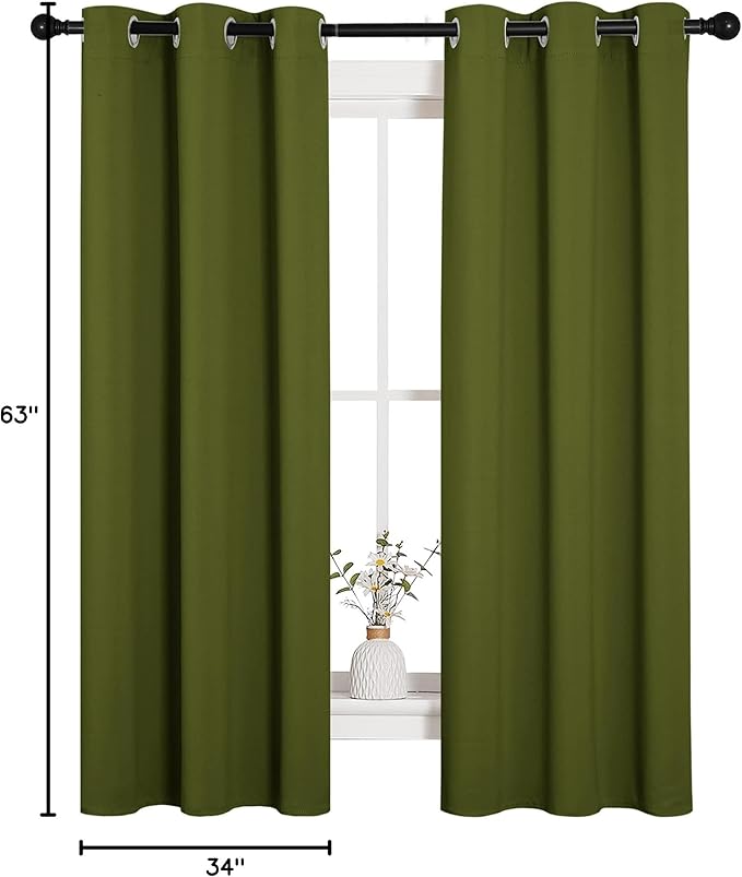 NICETOWN Kitchen Curtain Panels Blackout Draperies, Thermal Insulated Solid - Image 9