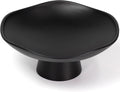Resin Pedestal Bowl, Wavy Decorative Bowl for Table Decor, Black