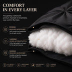 CozyLux Queen Comforter Set Black, 7 Pieces Pintuck Bed in a Bag