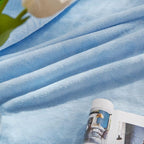 JIAHANNHA Flannel Fleece Blanket Twin Size, Light Blue Throw Blanket - Image 2