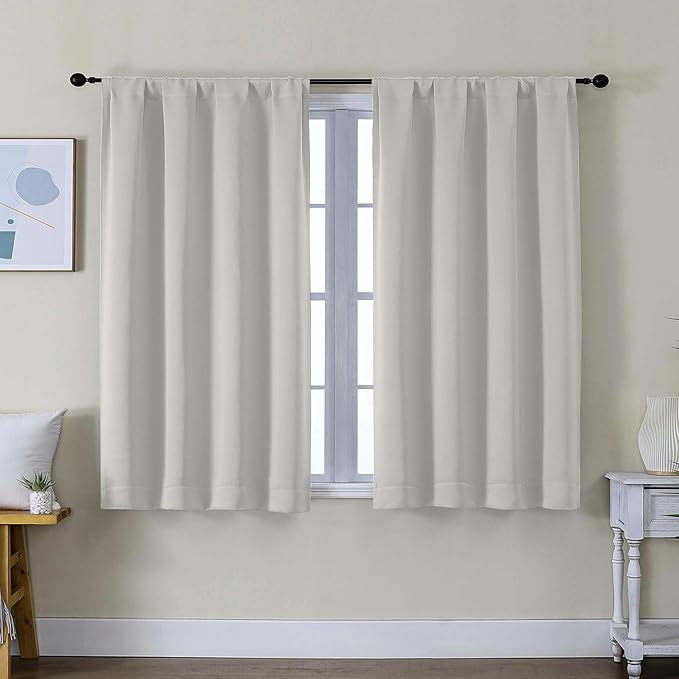 Simplebrand Ava Natural Short Blackout Curtains by Simplebrand