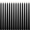 14 Unscented Black Taper Candle,10 inch Tall and 3/4 inch Thick,7.5 hrs Clean Burning,Dripless Candles for Weddings, Prayers, Festivals, Churches
