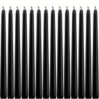 14 Unscented Black Taper Candle,10 inch Tall and 3/4 inch Thick,7.5 hrs Clean Burning,Dripless Candles for Weddings, Prayers, Festivals, Churches