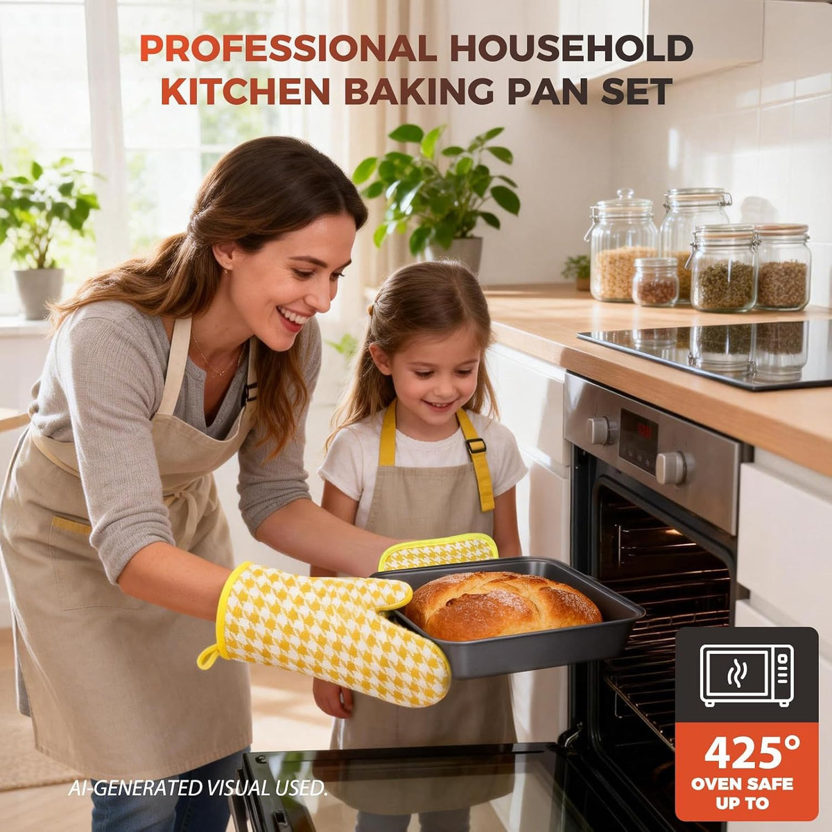 Non-Toxic Baking Pans Set, 8-Piece Nonstick Bakeware Sets