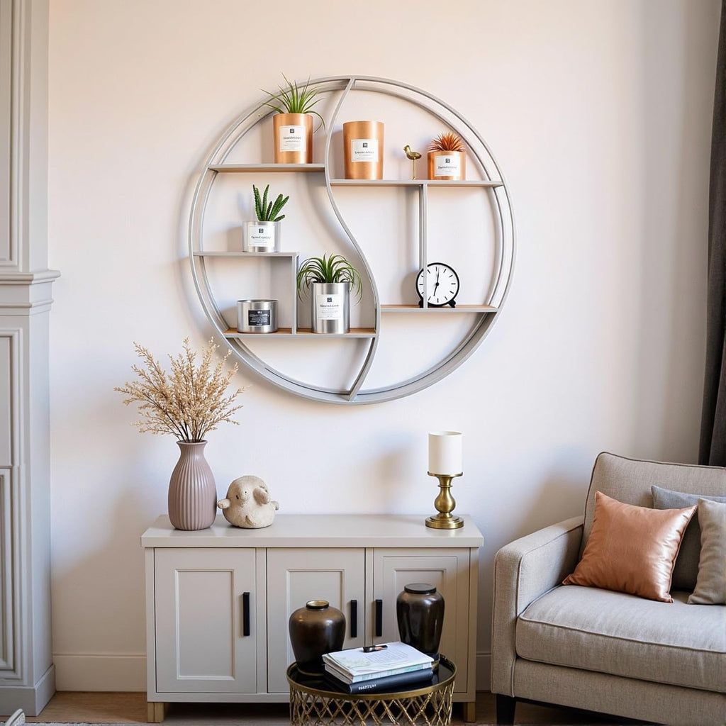 Round Wall Shelf,Decorative Circle Floating Shelves