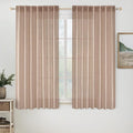 MIULEE Natural Beige Linen Curtains 54 Inch Length 2 Panels by MIULEE