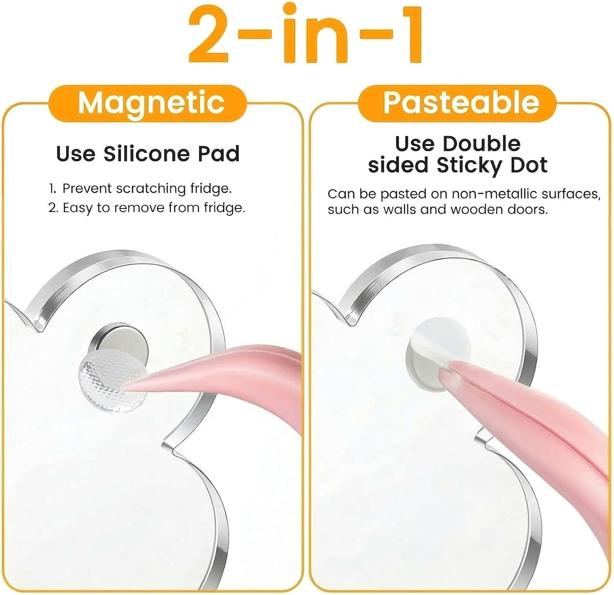 10 Pack Acrylic Fridge Magnetic Frame for Polaroid, 2.36x3.54 In Mini Picture Frames Clear for Fujifilm Instax Mini, 2 Sided Photo Refrigerator Magnet Picture Display Clear Frame Petal