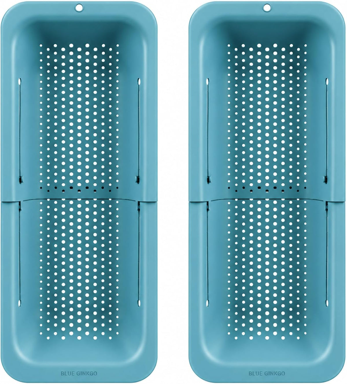 Blue Ginkgo Over Sink Colander, Extendable Kitchen Strainer, Grey
