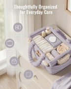 Blissful Diary Flannel Diaper Caddy Organizer & Gift Packaging,Light Purple