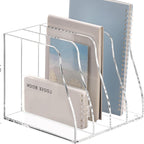 SANRUI Acrylic Desk File Organizer, Clear Magazine File Holder 4 Slot