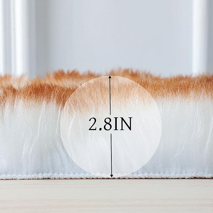 linmopm Faux Fur Rug Sheepskin Shag Fluffy Fuzzy 3x4 ft Rugs - Image 2