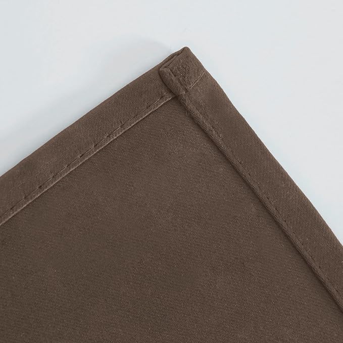 LEMOMO Blackout Curtains 52 x 120 Inch Long Chocolate Curtains Set of 2 Panels - Image 7