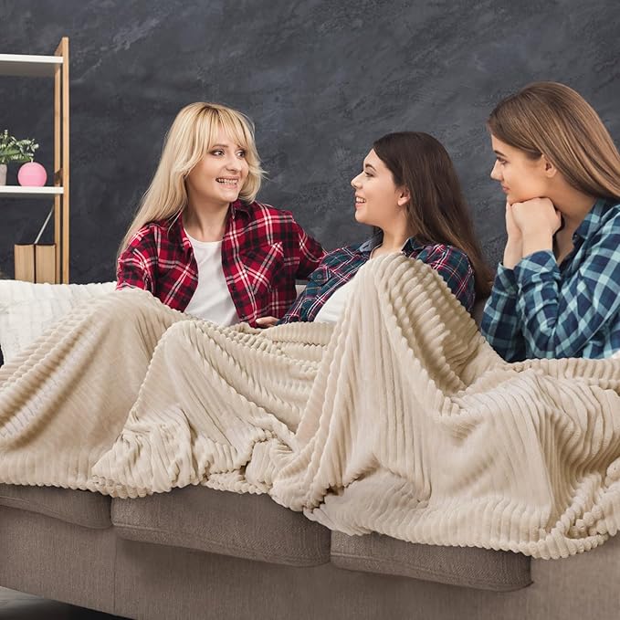Buryeah 6 Pcs Flannel Throw Blanket Bulk 50 x 60 in Sleepover Blanket Outdoor - Image 4