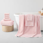 REDKISS 8 Piece Microfiber Bath Towel Set,2 Bath, 2 Hand, 4 Washcloth, Pink
