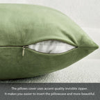 MIULEE Velvet Pillow Cover Soft Luxury Decorative Throw Pillow Cover Single Rectangle Cushion Case for Spring Couch Sofa Bedroom Car Decor,12x20 Inch Sage Green