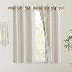 NICETOWN Natural Linen Curtains 45" Long - Image 2