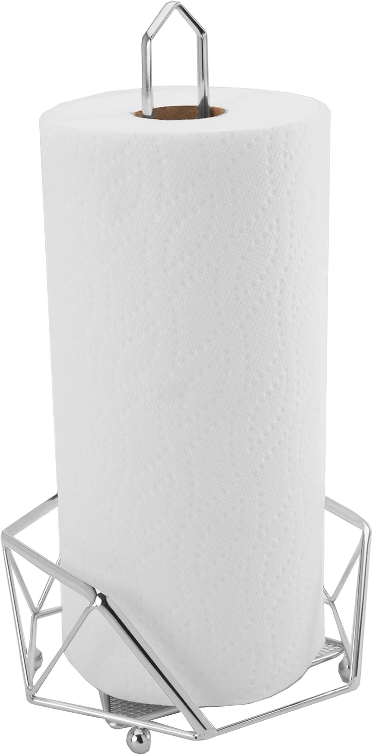 Kitchen Details Geode Paper Towel Holder | Countertop | Free Standing | Holds 1 Large Roll | Rust Resistant | Decorative | Copper