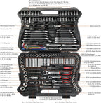 STARWORK TRUE MECHANIC™ 314-Piece Mechanics Tool Set and Socket Set, 1/4", 3/8", 1/2" Drive, Professional, Metric