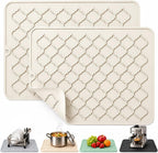 CAKETIME 2 Pack Silicone Dish Drying Mat for Kitchen Counter Shower Caddy Rack Placemats Trivets Coffee Bar Accessories Waterproof Under Sink Utensil Holder Essentials New Home Decor Must Haves 2026