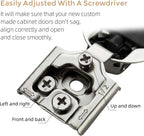 Soft Close Hinges for Kitchen Cabinet Hinges, 1/2 Inch Overlay, 60 Pack