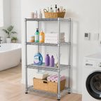 4- Shelf Heavy Duty Metal Wire Shelving Unit Adjustable Industrial Storage Rack Steel Commercial Grade Shelving Standing Shelf organize 2200LBS,for Laundry Bathroom Kitchen Closet 14"Dx24"Wx47"H
