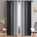 Yakamok Light Blocking Grommet Ombre Curtains, Symmetrical Gradient Color by Yakamok