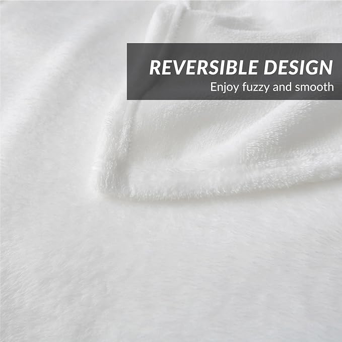 Bedsure GentleSoft Fleece Blankets King Size White - Image 5
