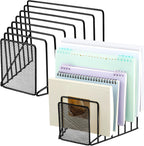 2 Pcs Wire File Sorter Desk 7 Section Organizer, Golden