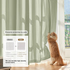Anmao Non-See-Through Sage Green Privacy Semi Sheer Curtains for Living Room 84 Inch Length 2 Panels Set, Light Filtering that Let Light in Rod Pocket Window Drapes for Bedroom, 52W x 84L, Sage