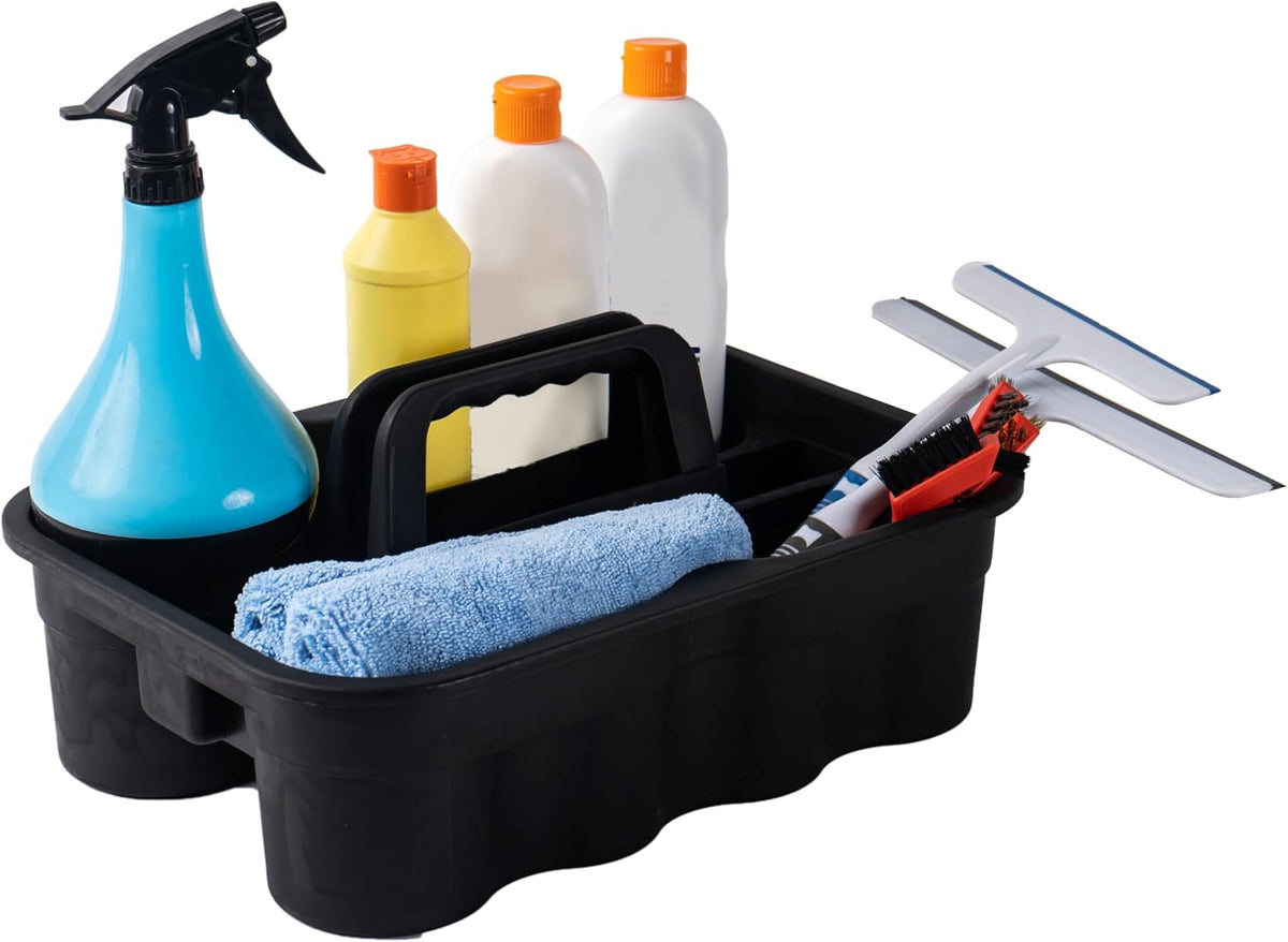 Matthew Large Plastic Tote Tool & Deluxe Supply Cleaning Caddy with Handle Portable Shower Basket Storage Caddy for Cleaning Products Organizer,Take-Out Coffee/Soft Drink,Bath Multi Use - Green