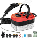 Steam Cleaner, Portable Pressurized Steamer for Cleaning with 14pcs Accessories, 6-Level Adjustable,15s Heat-Up, Handheld Steam Cleaner for Home, Tile, Dirt, Grout, Grease, Car Detailing (03-White)