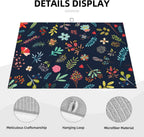 Coffee Pattern Drying Pad, Floral Dish Drying Mat, 18 x 24 Inch