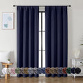 Simplebrand Ava Navy Blue Blackout Curtains by Simplebrand