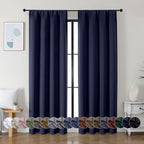 Simplebrand Ava Navy Blue Blackout Curtains by Simplebrand