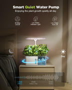 8 Pods Hydroponics Growing System with LED Grow Light - White