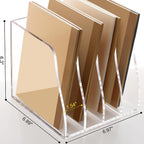SANRUI Acrylic Desk File Organizer, Clear Magazine File Holder 4 Slot