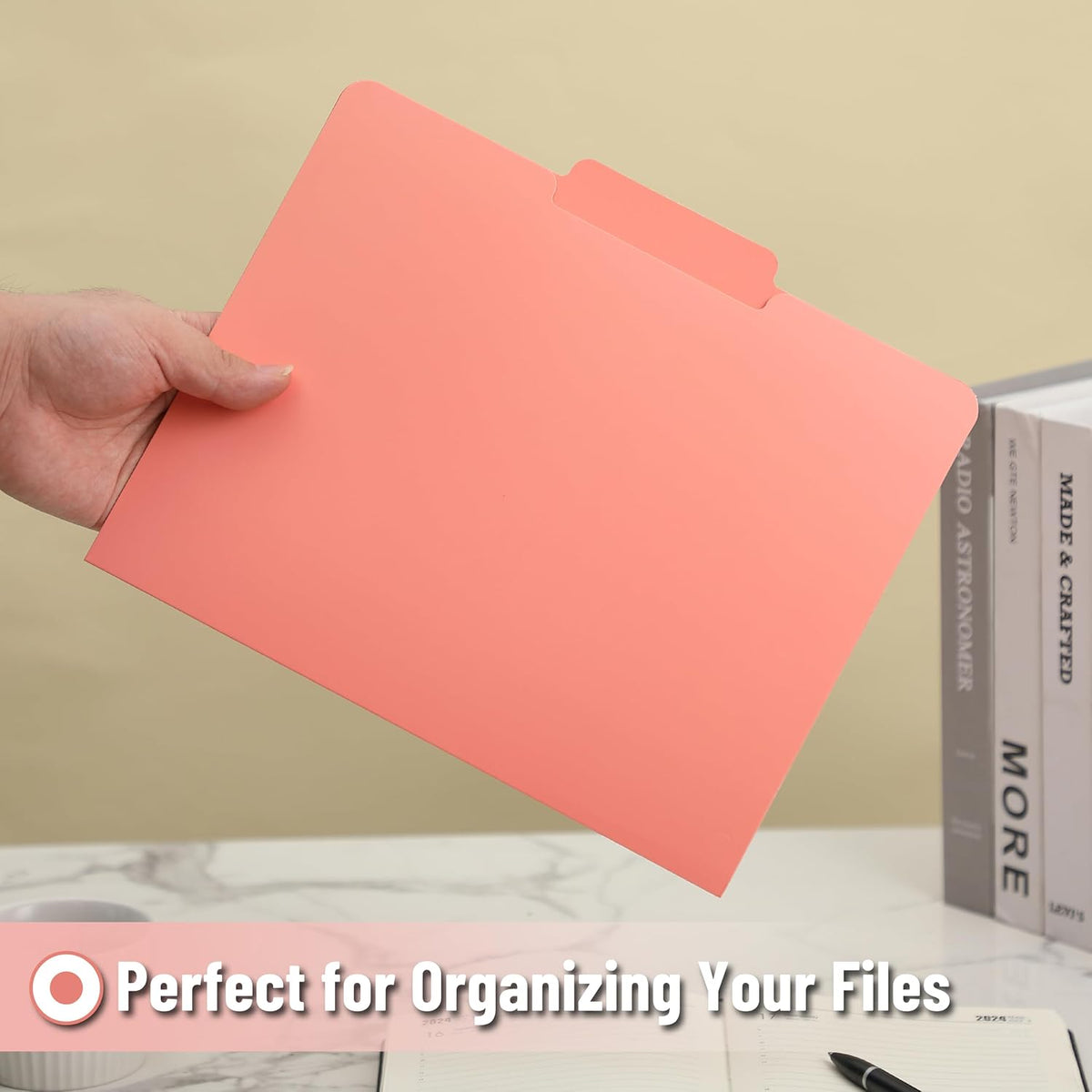Mr. Pen- File Folders, 50 Pack, 1/3-Cut Tab, Vibrant Earthy Spectrum